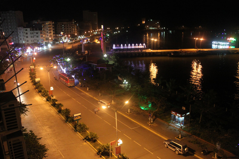 Center of Cát Bà island at night