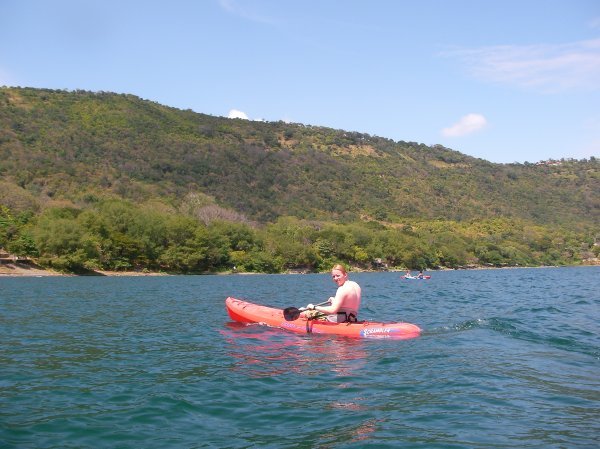 Ross in his red Kayak