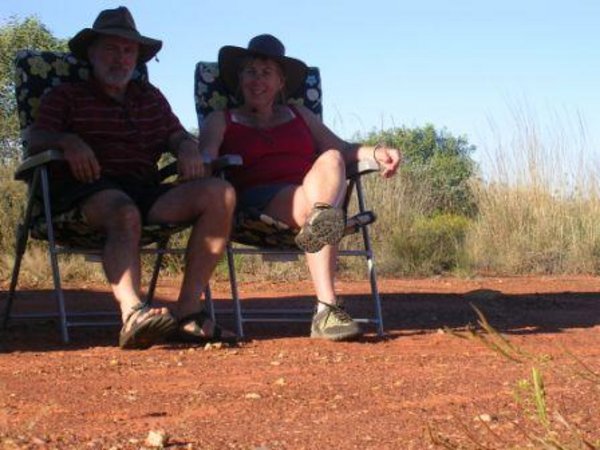 Leonie and Peter on the Tanami Track