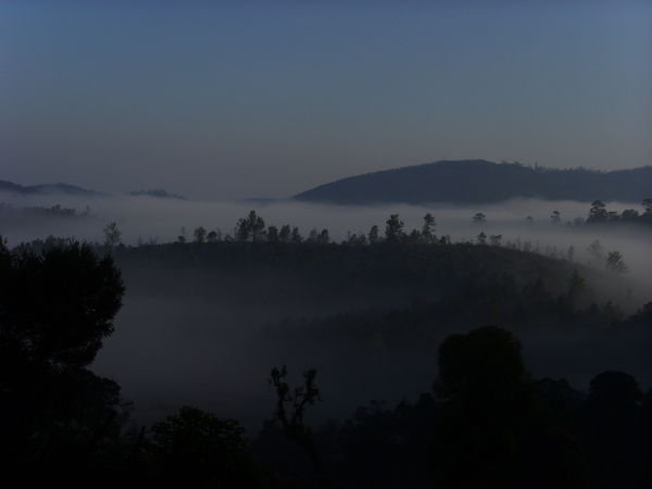 Early morning mountain fog