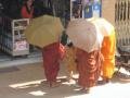 Monks receiving their daily offerings