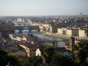 View of Ponte Vecchio and the Arno