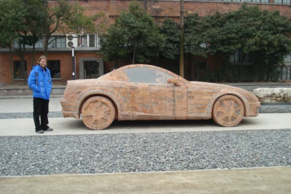 A Mercedes Benz made entirely from bricks - Shanghai Sculpture Space