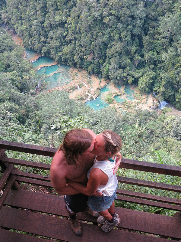 Stealing a kiss in Semuc Champey!