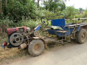 The most common form of transport in the Burmese countryside.