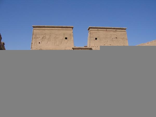 Philae (Isis) Temple - Outer Temple Court, First Pylon & Gate of Ptolemy