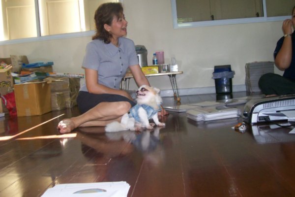 Khru Wam, our fabulous principal and her doggy