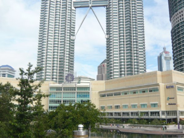 The massive mall at the foot of the towers 