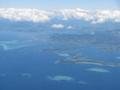 A birds eye view of some reef islands