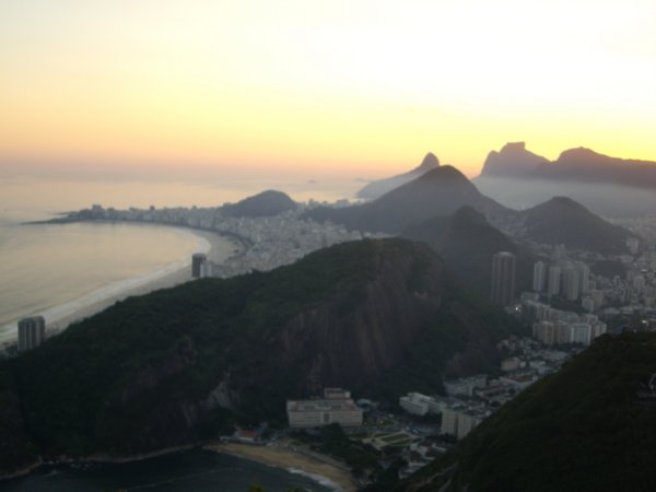 Sunset over copacabana from the Sugarloaf