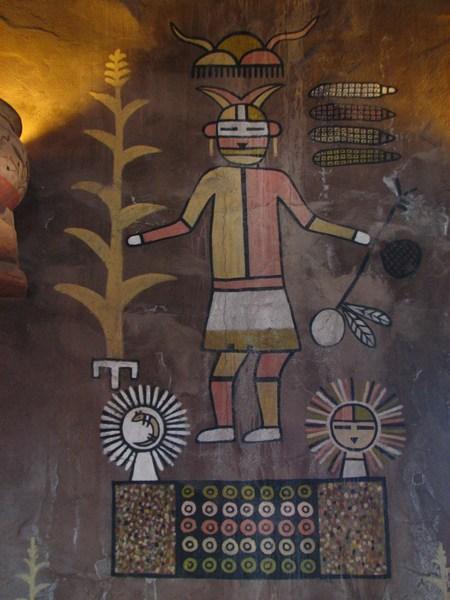 GRAND CANYON: South Rim, Indian paintig inside the tower / Borde Sur, pintura india dentro de la torre