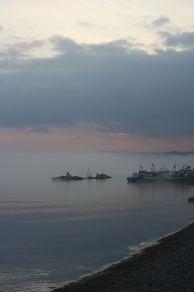 Quand je vous disais que le lac Baikal etait brumeux!
