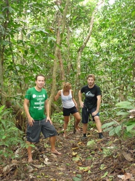 Barefoot jungle trekkers