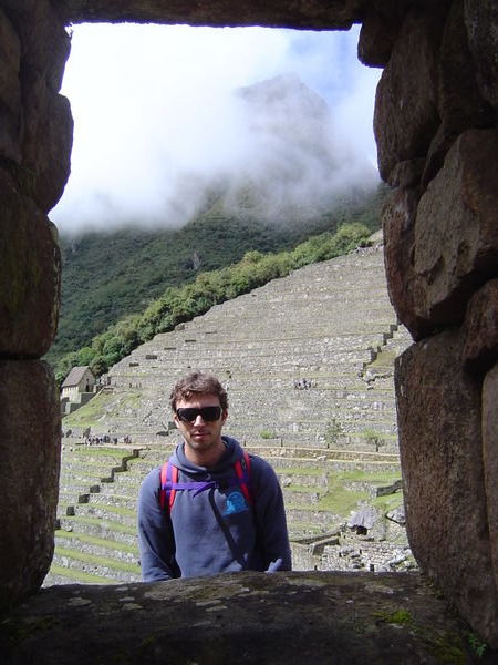 Through a window at Machu Picchu
