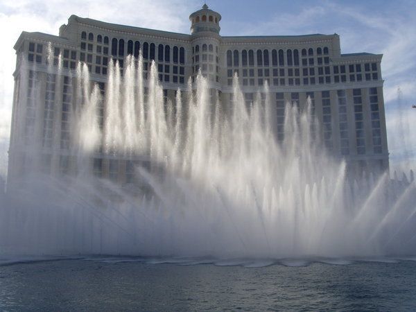 The fountains outside The Bellagio