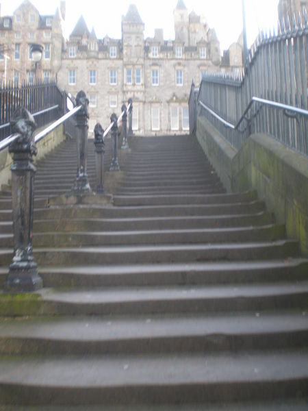 the stairs to the castle