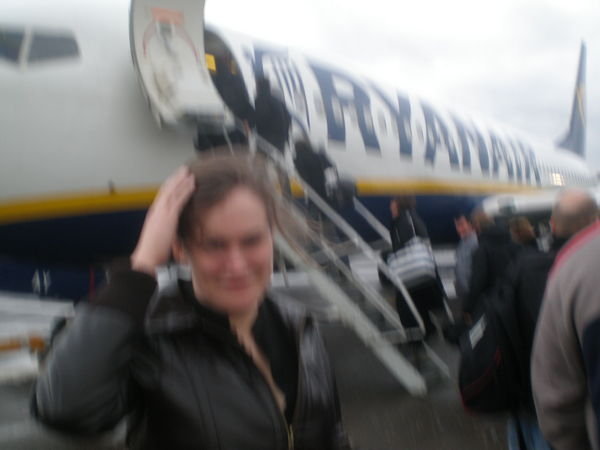 me in front of our plane to rome