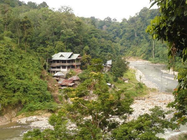 Our hostel, Bukit Lawang - we had the whole of the top floor, and the waterfall out back