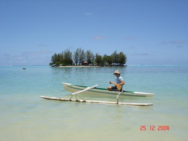 Me and my canoe, Xmas day, Mo'orea