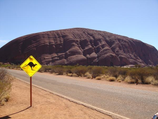 Uluru, aka Ayers Rock - typical Aussie roadsign as well