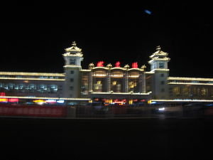 Beijing train station at night