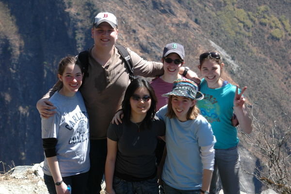 The kids at the summit of Tiger Leaping Gorge