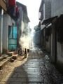 A smokey side street