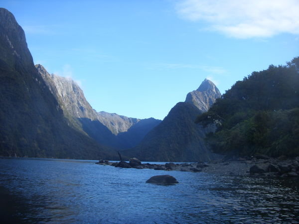 Looking out into Milford Sound