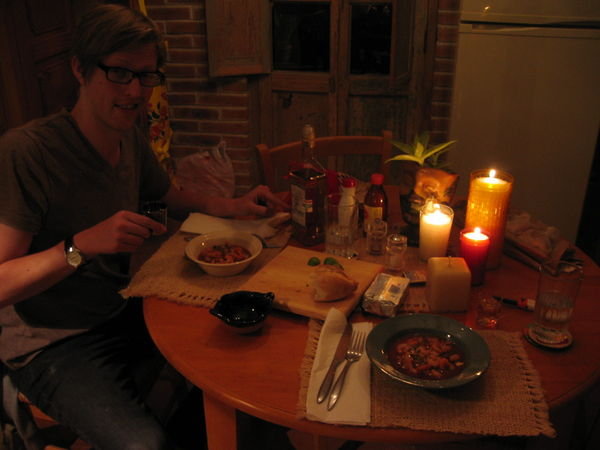 Our first dinner in la casita