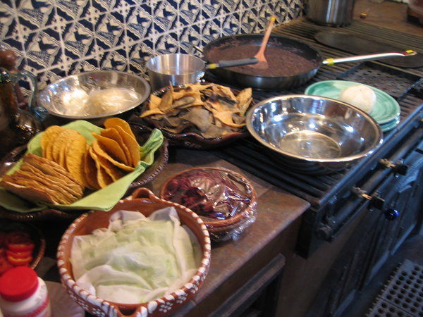 Tortillas and Cooking Area