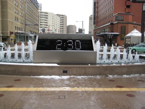Very cool clock made from a water fountain