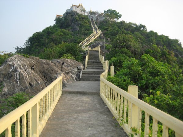 The stairs leading to Khao Chong Krajok