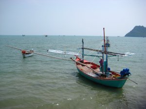 Typical Thai fishing boat at Prachuap Khiri Khan