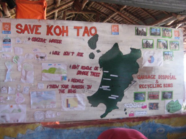 Save Koh Tao poster we made with the kids