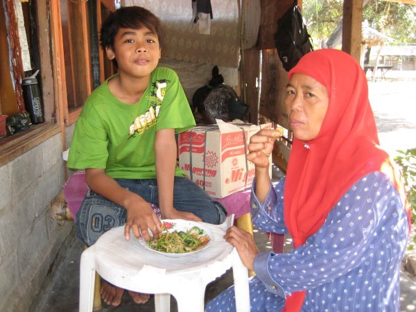 Effam with his grandmother (Miskah's mom)