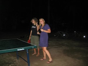 Julia and Nicola at the ping pong tournament