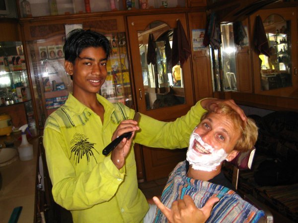 Getting shaved with a straight razor for the first time