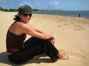 Hannah relaxing at Manda Beach