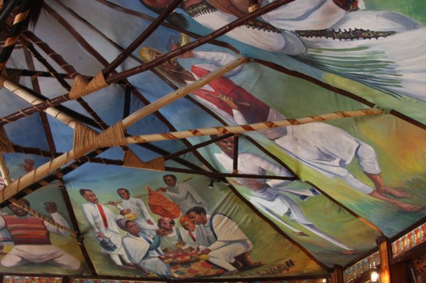 Ceiling with great Ethiopian artwork