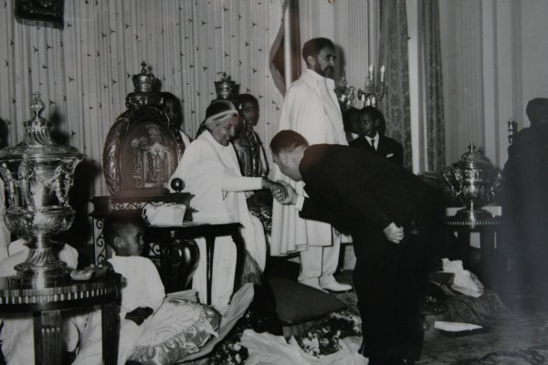 Great shot of Papouli Nicholas with the much loved Emperor of Ethiopia Halie Selassie and his Queen