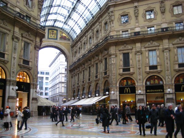 Inside one of the main squares in Milan