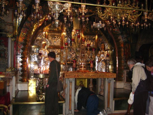Inside the Church of the Sepulchre in Jerusalem