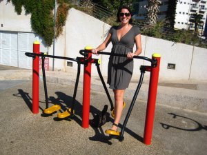 Awesome self-excercise machines on the beach of Tel Aviv