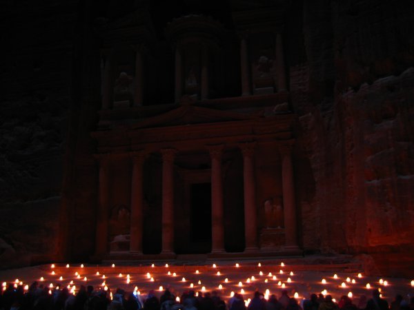 Petra's famous Treasury by candlelight