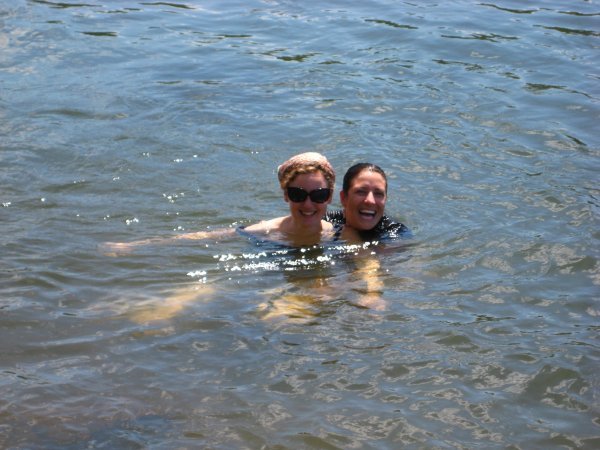 Renee and Hannah with some improptu swimming in Puerto Iguazu, Argentina