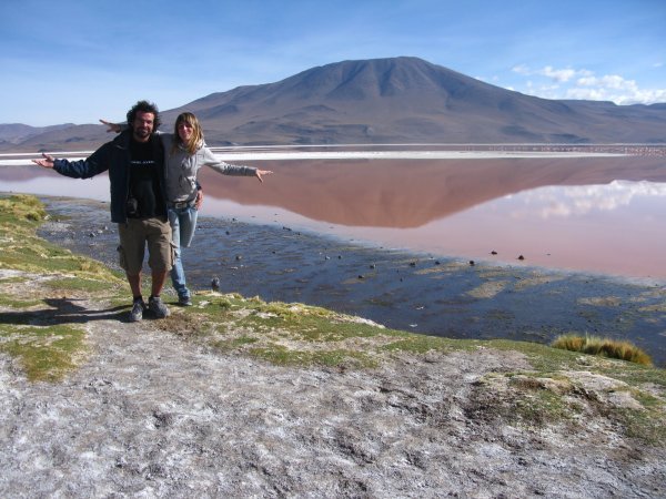 Francisco and Barbara in front of Laguna Colorado