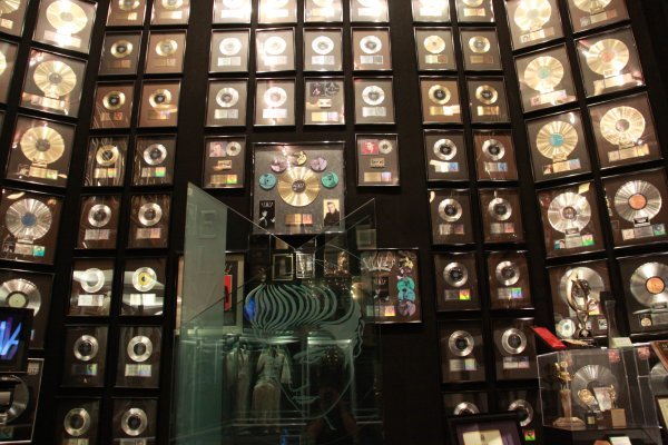 The wall of gold and platinum records