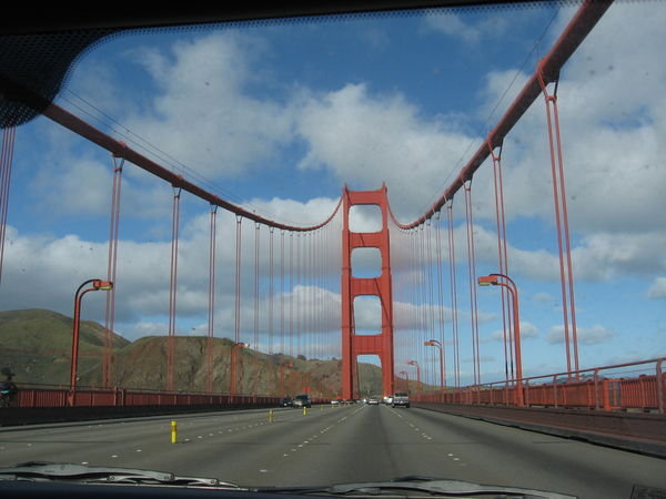 on our way, across Golden Gate Bridge