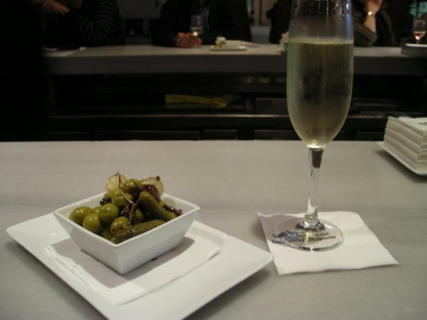 Cava and olives