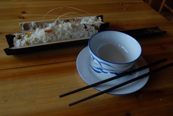 sticky rice from bamboo